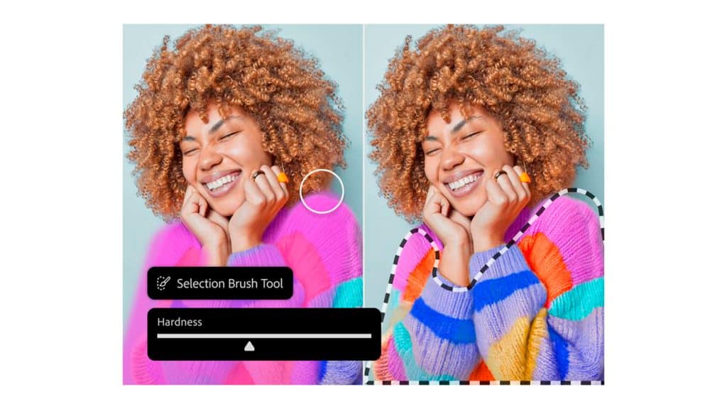 Montagem sobre novo recurso com IA da Adobe no Photoshop