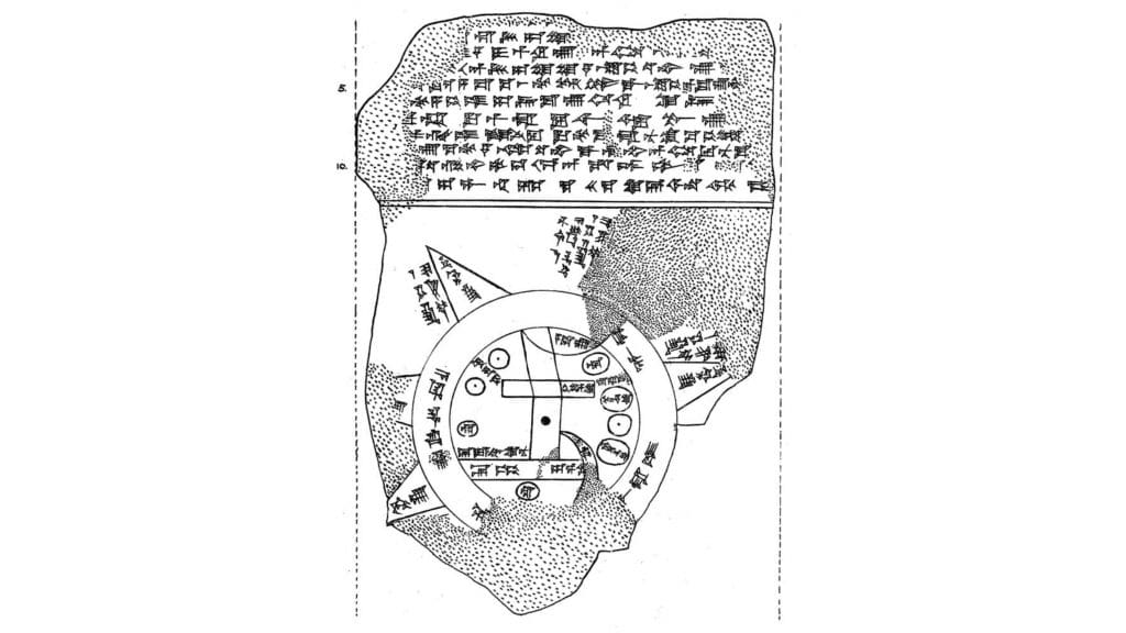 Ilustração de mapa babilônico