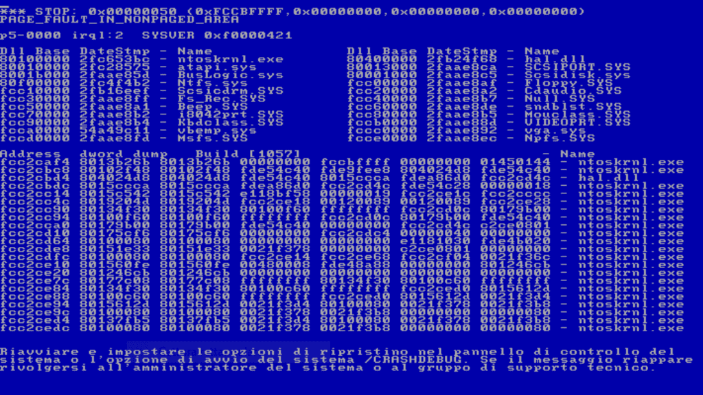 Tela azul da morte no Windows NT 3 via Wikimedia Commons
