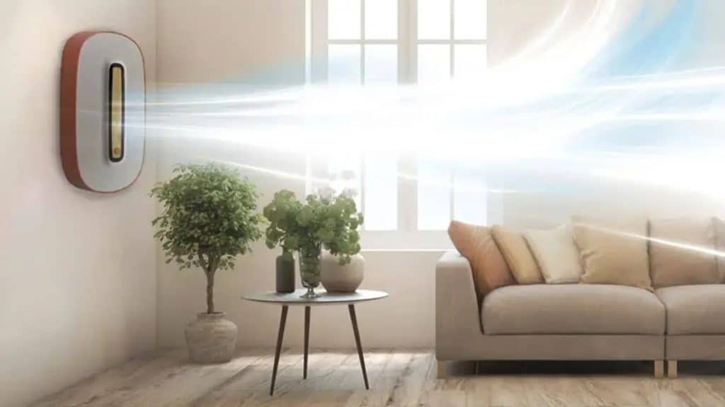 Ar-condicionado Caeli Energie: como funciona, preço e onde comprar no Brasil O ar-condicionado Caeli Energie tem chamado atenção no mundo todo por uma promessa ambiciosa: resfriar ambientes com até cinco vezes menos energia do que os aparelhos convencionais, sem usar gás refrigerante e praticamente sem impacto ambiental. Ilustração do aparelho ventilando uma sala