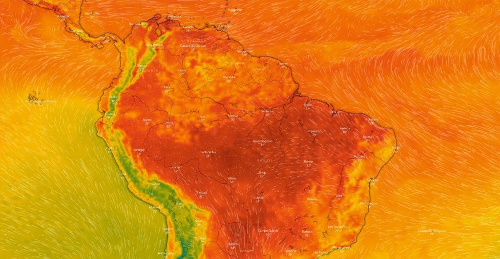 Sem trégua! Calorão continua e pode bater novos recordes nesta semana; veja previsão de hoje As altas temperaturas ao redor do Brasil não darão trégua nesta semana. Uma massa de ar quente e seco deve atingir as regiões Sudeste, Sul e Nordeste nesta semana, elevando a temperatura a níveis recordes. calor no brasil