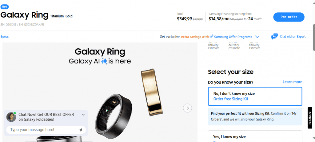galaxy ring sizing kit
