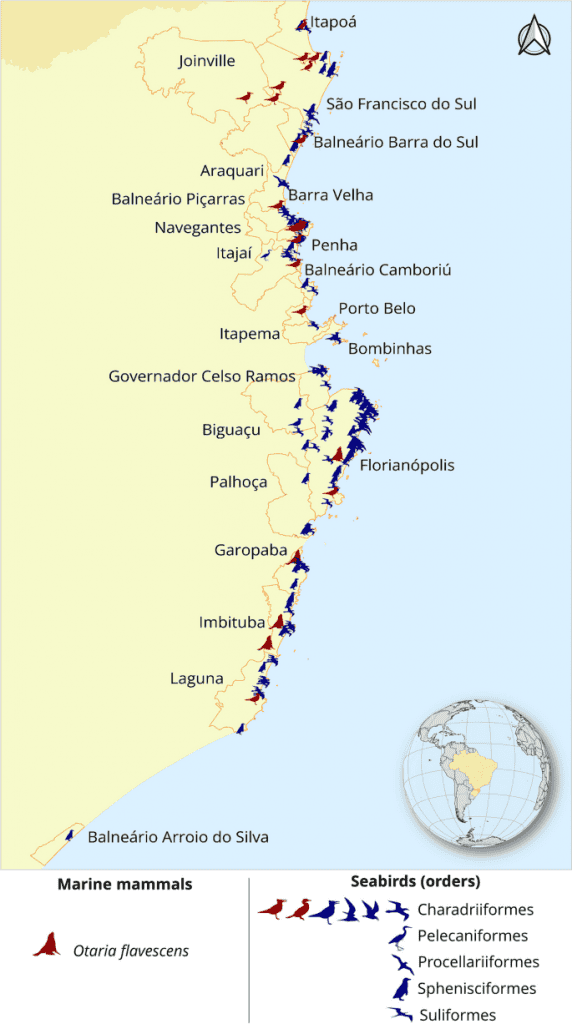 Mapa da costa brasileira