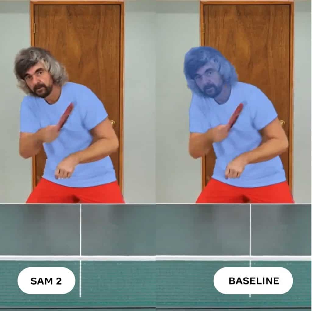Imagem de um mesa-tenista jogando duplicada