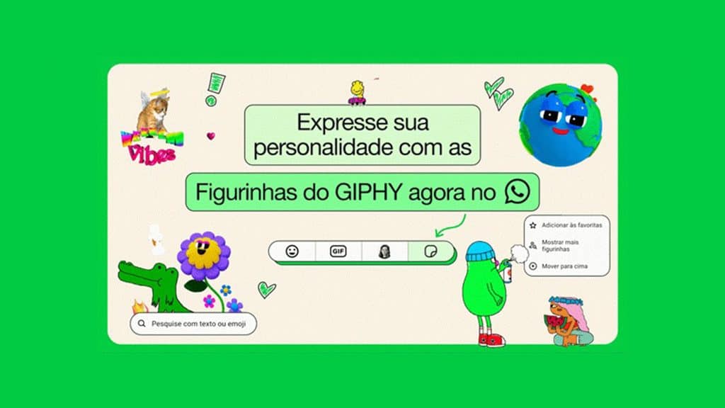 Ilustração sobre figurinhas de gifs no WhatsApp