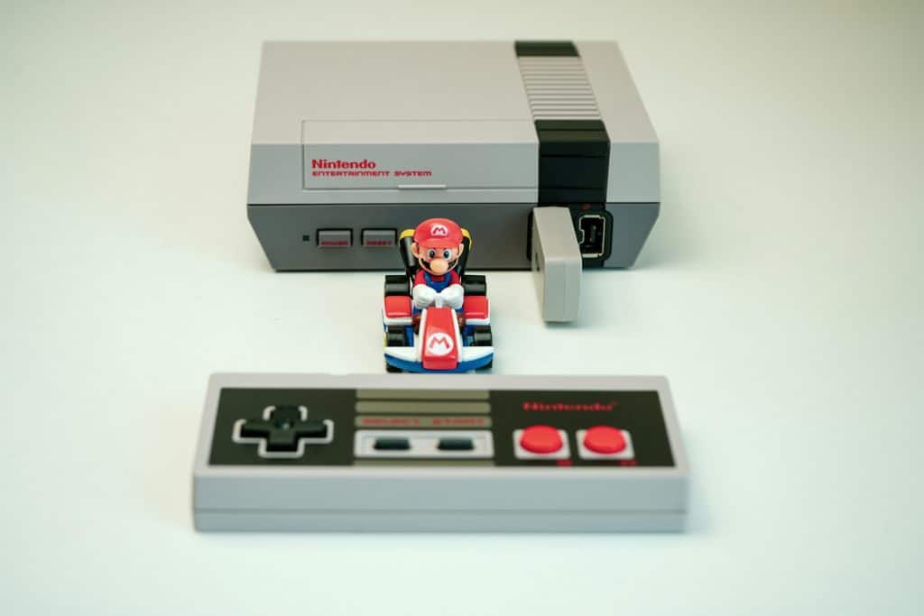 Imagem mostra o console NES da empresa Nintendo
