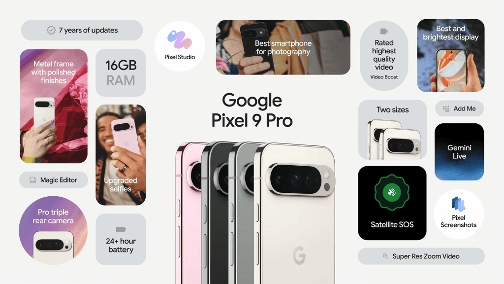 características do google pixel 9 pro