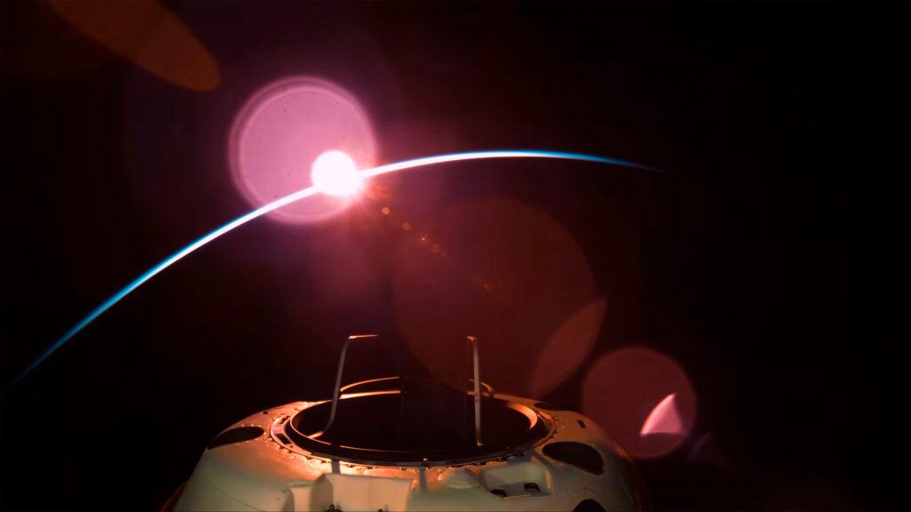 Captura de tela de vídeo gravado durante missão Polaris Dawn da SpaceX