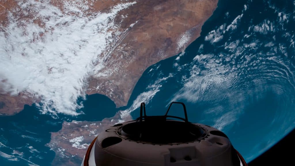 Captura de tela de vídeo gravado durante missão Polaris Dawn da SpaceX