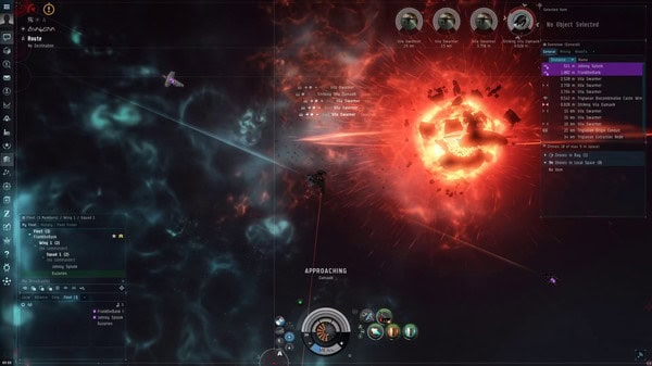 imagem mostra uma cena de explosão no espaço no jogo eve online