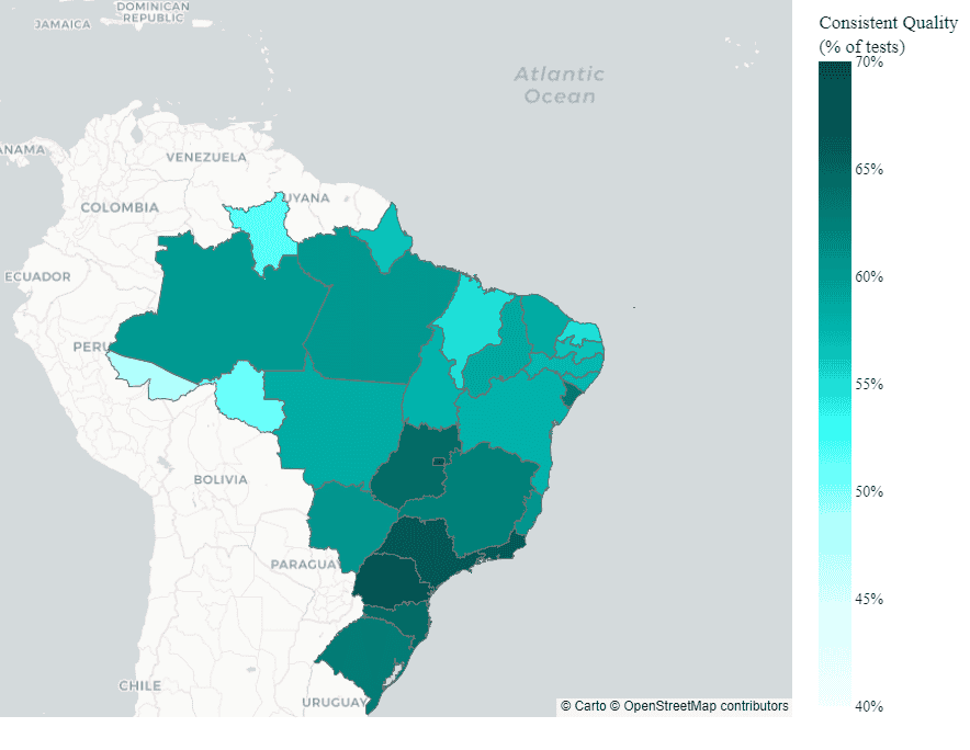 Mapa de qualidade no Brasil