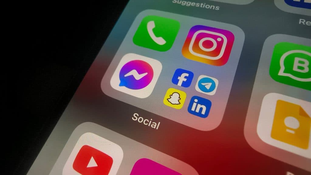 ícones de diversas redes sociais