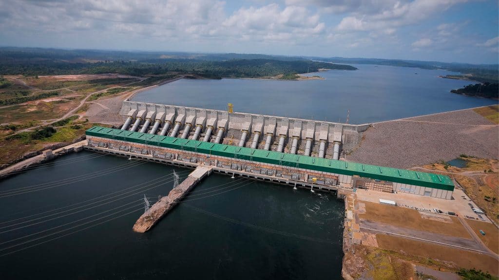 Visão aérea da usina hidrelétrica de Belo Monte, no rio Xingu