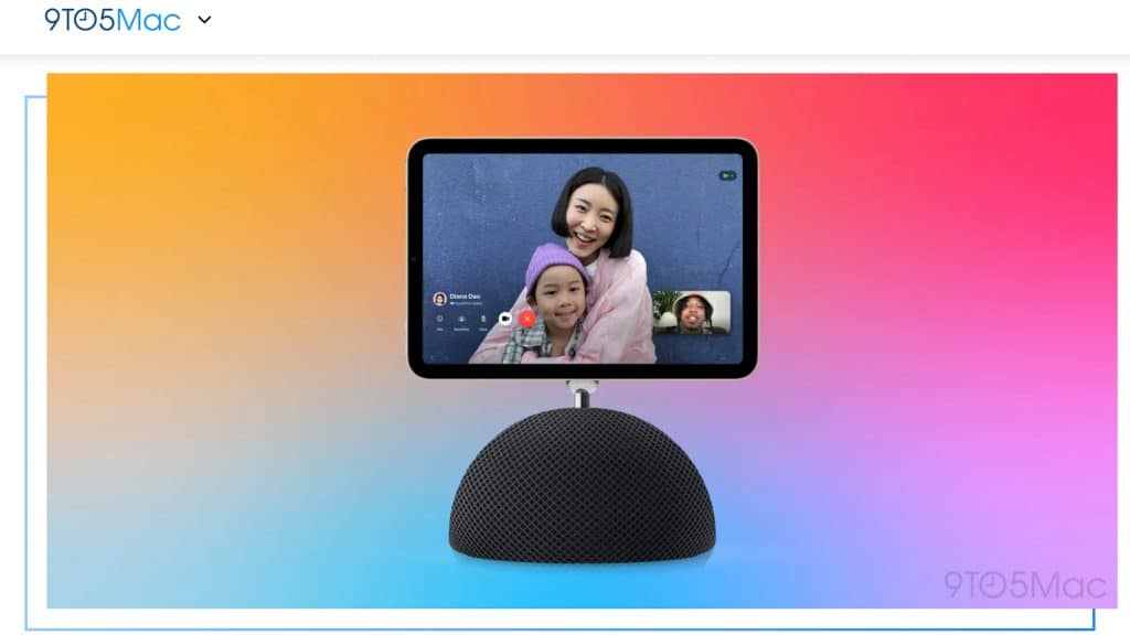 Montagem com palpite de como vai ser design de display inteligente da Apple parecido a iMac