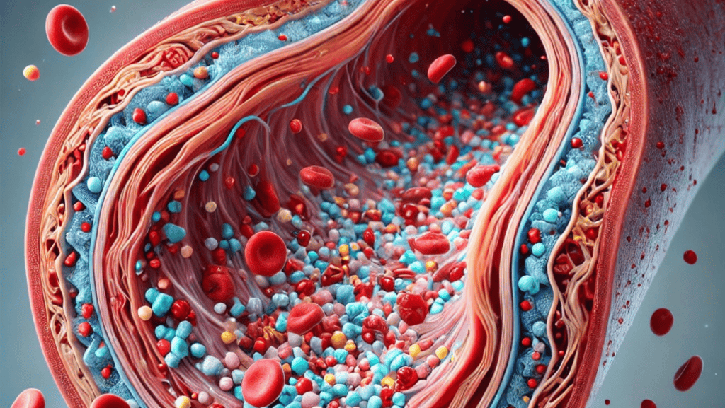 Gordura ‘invisível’ pode elevar o risco de infarto, revela estudo O uso exclusivo do índice de massa corporal (IMC) como medida de saúde metabólica pode não ser o ideal para identificar os riscos cardiovasculares. Pelo menos é o que aponta um novo estudo realizado por pesquisadores da Universidade McMaster, no Canadá. imagem ilustra o conteúdo que existe dentro das artérias humanas