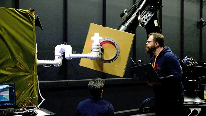 Teste de uma ferramenta para coletar lixo espacial