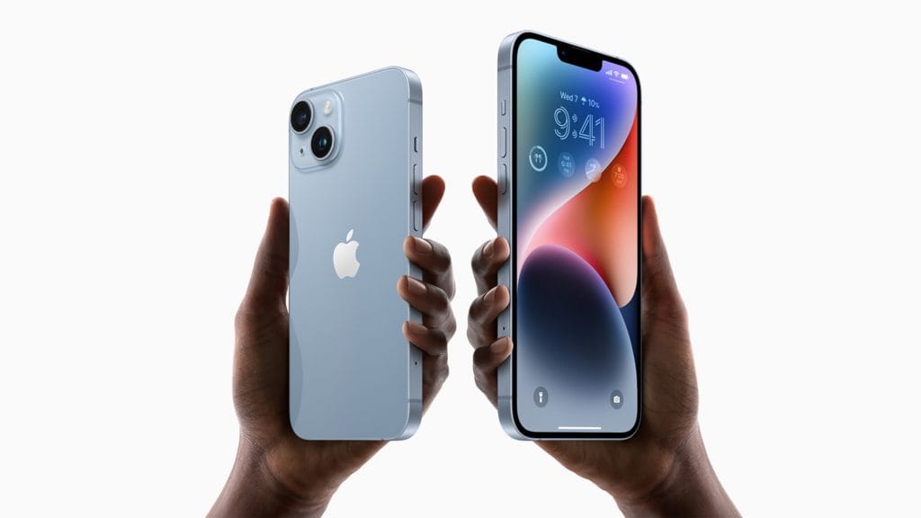 iPhone 14 Plus de frente e de costas