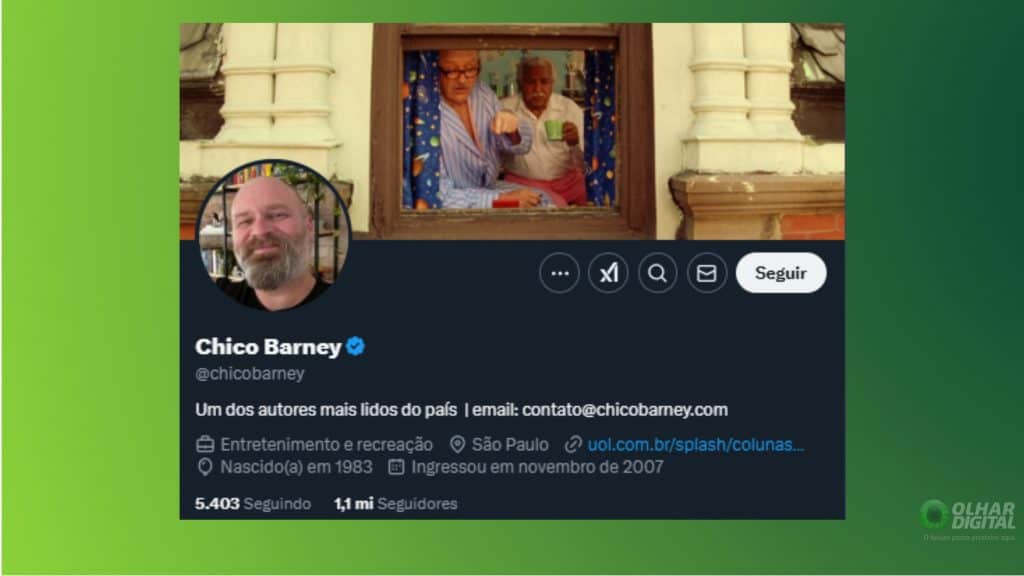 Print do perfil de @chicobarney no X