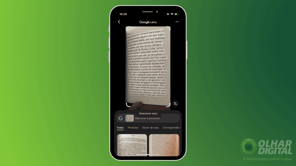 Copie o texto de uma foto com o Google Lens