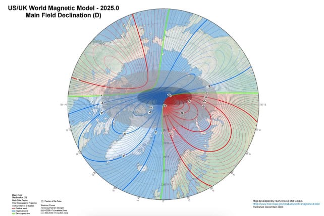 O Modelo Magnético Mundial de 2025. 