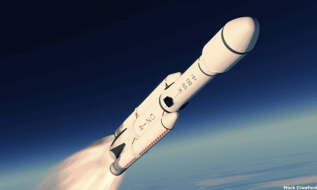 Conceito artístico do foguete Long March 8