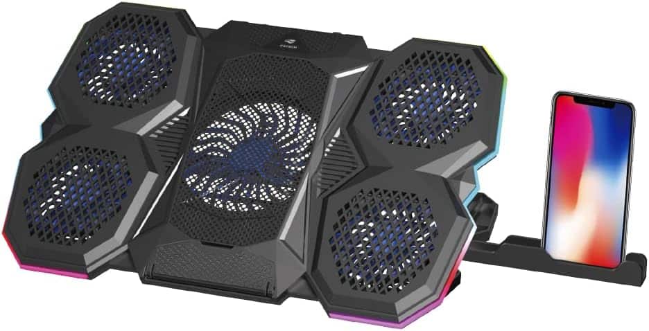 C3Tech Base para Notebook Gamer NBC-300BK ate 17,3" Preto com 5 coolers