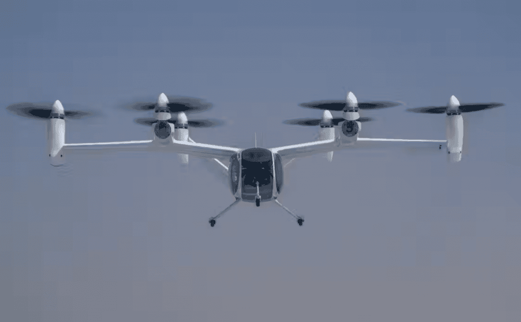 Carro voador no céu