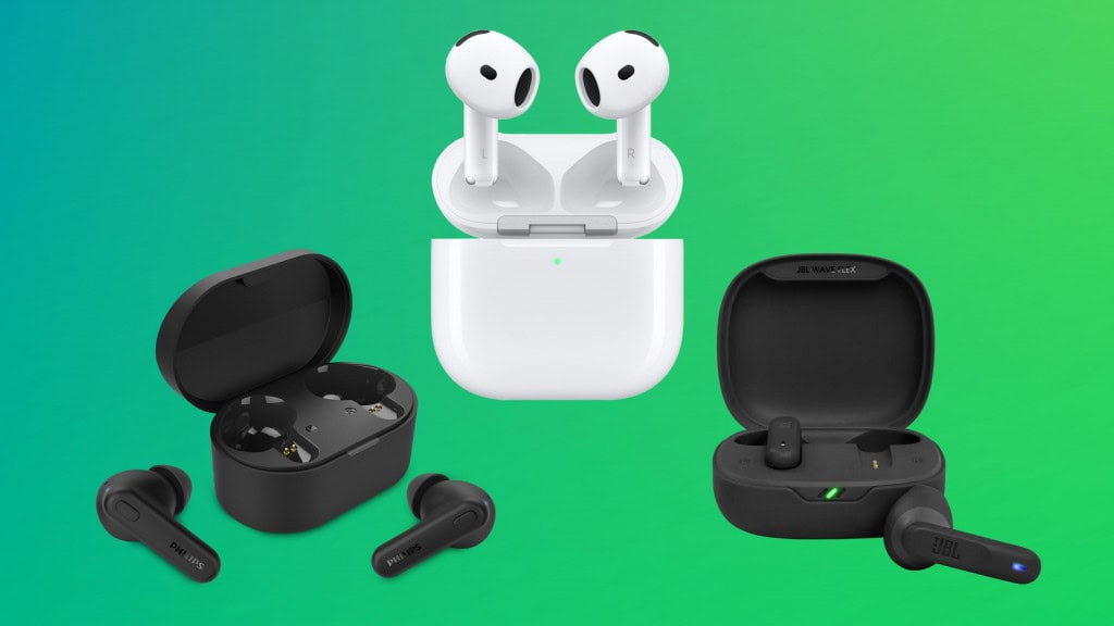 Quer comprar um fone Bluetooth? Veja o que você precisa saber antes Os fones com fio estão se tornando coisa do passado, e muitos celulares nem sequer possuem entrada P2. Nesse cenário, os fones Bluetooth deixam de ser apenas uma opção para quem busca liberdade de movimento e passam a ser praticamente essenciais. Montagem com fones de ouvido sem fio TWS da Philips, Apple e JBL