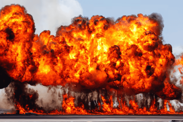 O que é o Napalm e por que ele foi proibido em guerras? Entre diversos tipos de bombas e armamentos, poucas armas despertam tanto medo e repulsa quanto o napalm. Utilizado amplamente durante o século XX, principalmente nas guerras do Vietnã e da Coreia, esse composto incendiário é lembrado por sua capacidade devastadora de causar destruição e por deixar um rastro de sofrimento humano por onde passa. explosão com bola de fogo