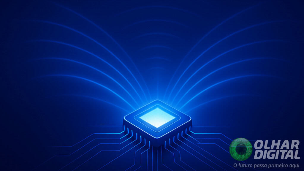 Do tamanho de uma unha, chip 6G promete internet 10 mil vezes mais rápida que 5G Cientistas na China e em Hong Kong desenvolveram um chip experimental que pode mudar o futuro da internet móvel. Do tamanho de uma unha (1,7 x 11 mm), ele transmite dados em velocidades acima de 100 gigabits por segundo. Isso é dez mil vezes mais rápido do que conexões 5G atuais, segundo estimativas da imprensa internacional. Ilustração de chip 6G funcionando em frequências diferentes ao mesmo tempo