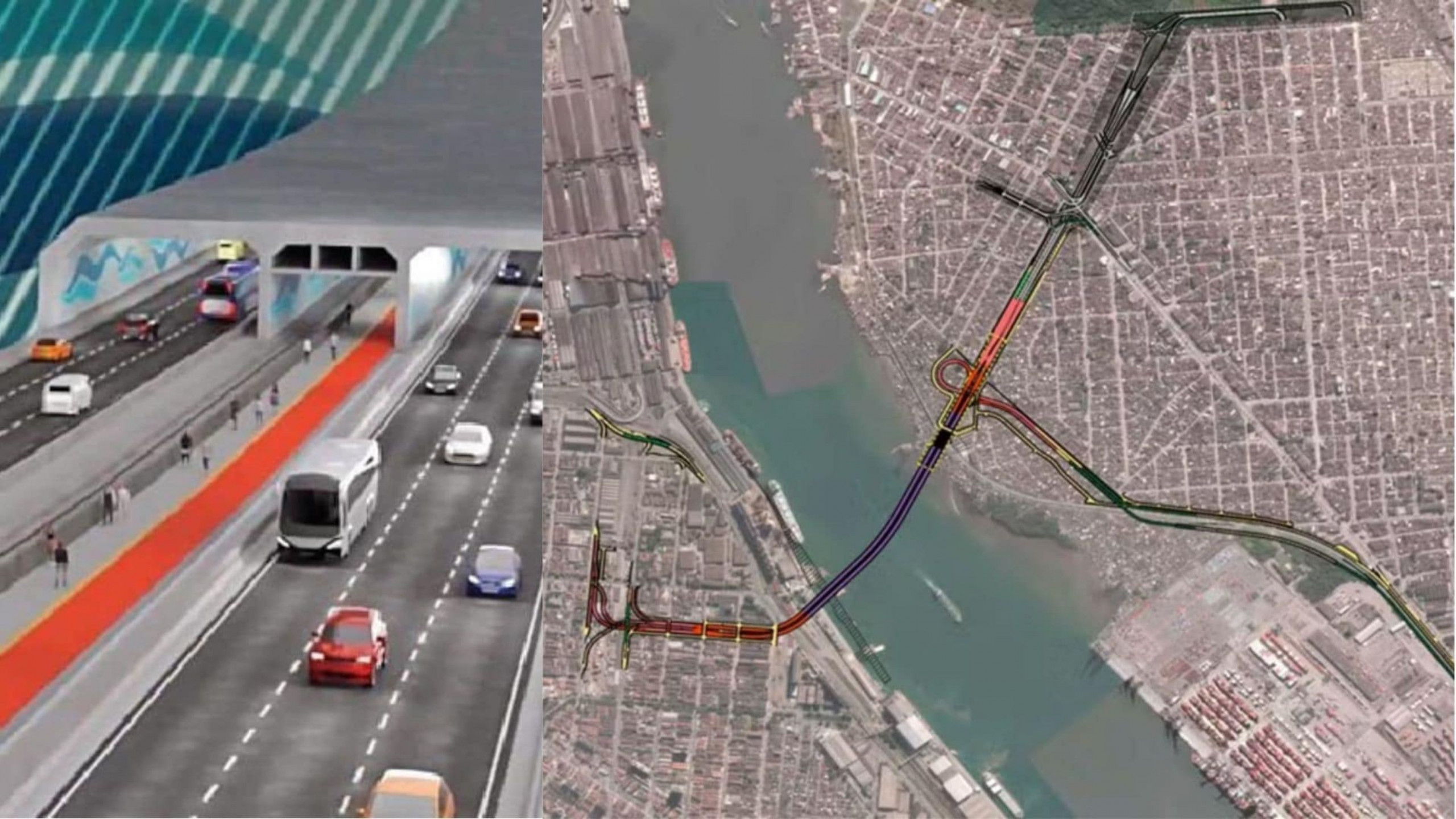 Túnel Santos-Guarujá: Caminho que demora uma hora vai levar um minuto