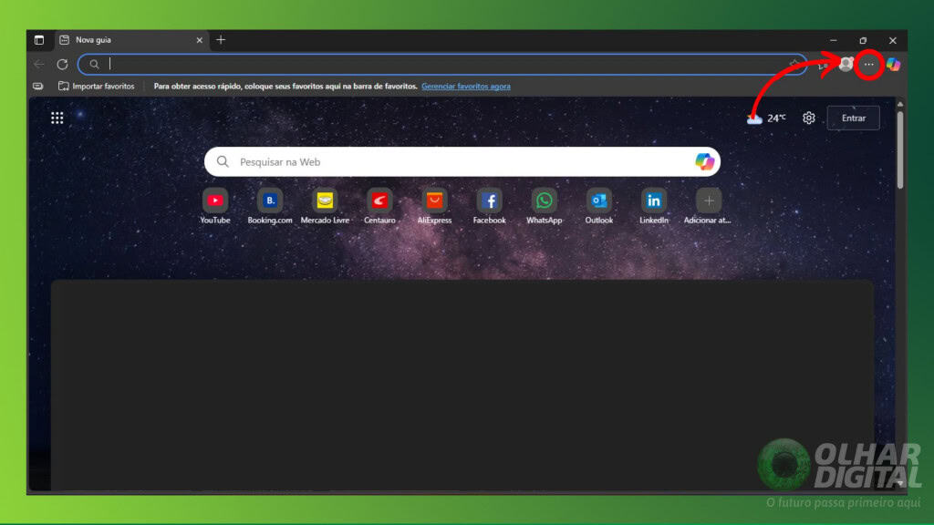 Como reduzir o consumo de bateria pelo navegador do notebook? O consumo de memória RAM pelos navegadores é um tema já bastante discutido entre usuários de PC e notebook. Afinal, quem nunca reclamou do Chrome ou do Edge pesando na memória do sistema? Mas, além do uso excessivo de RAM, existe outro ponto que merece tanta atenção quanto: o consumo de bateria pelo navegador. Tela Microsoft Edge