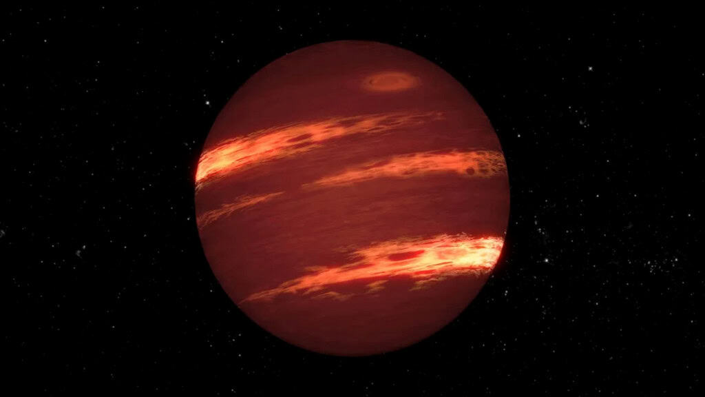 James Webb encontra “fábrica” de luas ao redor de planeta gigante O Telescópio Espacial James Webb (JWST) conseguiu, pela primeira vez, identificar a composição química de um disco de gás e poeira que pode estar em processo de formar luas ao redor de um corpo planetário recém-nascido. A descoberta pode ajudar a explicar como se formaram as luas de planetas gigantes do nosso Sistema Solar. Anã marrom