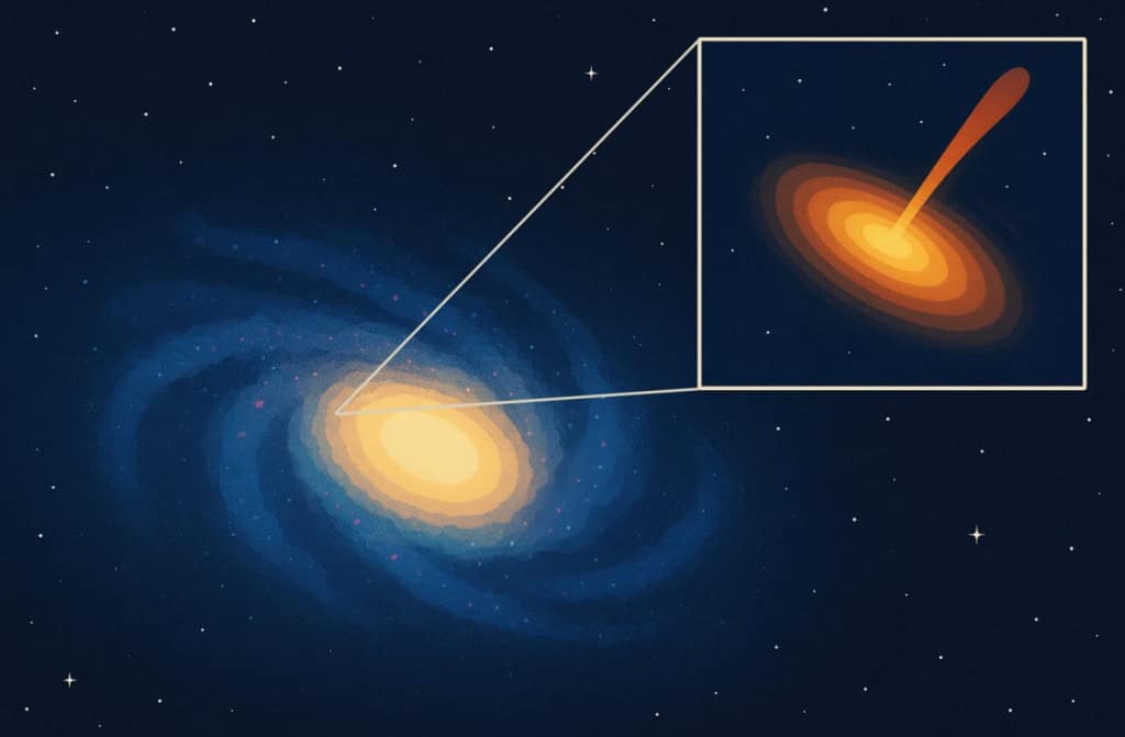 Buraco negro é descoberto fora do centro da galáxia que habita Astrônomos descobriram um buraco negro deslocado do centro de sua galáxia. Localizado a 230 milhões de anos-luz da Terra, ele é considerado raro e pode complementar o que sabemos sobre buracos negros e galáxias anãs. A descoberta foi publicada este mês na revista Science Bulletin. Buraco negro é descoberto fora do centro da galáxia que habita