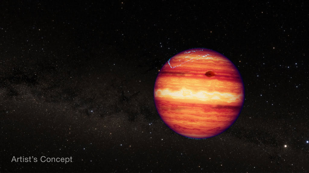 Ilustração de conceito artístico sobre o planeta SIMP-0136