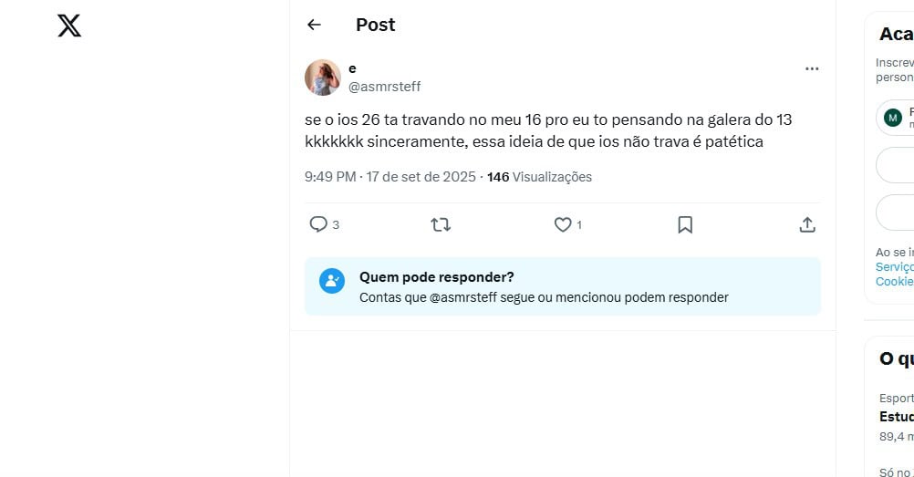 Publicação no X