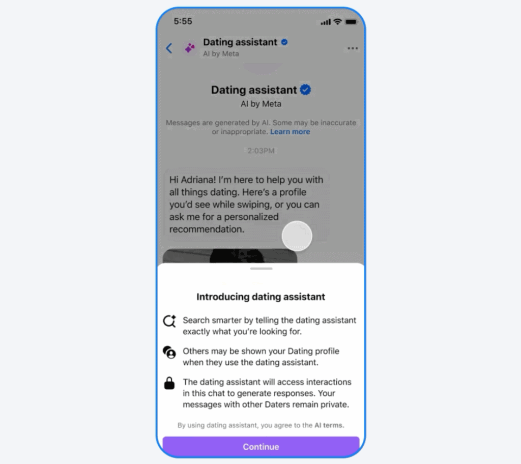 Deu match? Facebook lança assistente de IA para… namoros Não é incomum encontrar pessoas em aplicativos de namoro que deslizam, deslizam e deslizam, mas não encontram uma conexão. Pois essa “fadiga” está com os dias contados no Facebook Dating, que ganhou dois novos recursos: assistente de namoro e Meet Cute. Por enquanto, as novidades serão implantadas gradualmente nos Estados Unidos e Canadá. assistente namoro