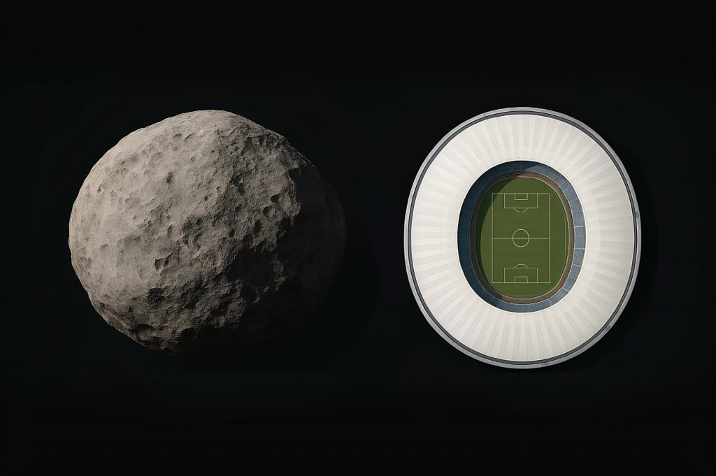 Asteroide do tamanho do Maracanã se aproxima da Terra – saiba como assistir online Um asteroide com medidas estimadas comparáveis ao tamanho do Estádio Jornalista Mário Filho, o Maracanã, vai passar relativamente perto da Terra nesta quinta-feira (18), às 4h42 da manhã (pelo horário de Brasília), segundo a NASA. E você pode vê-lo se aproximando ao vivo pela internet. Asteroide do tamanho do Maracanã se aproxima da Terra – saiba como assistir online