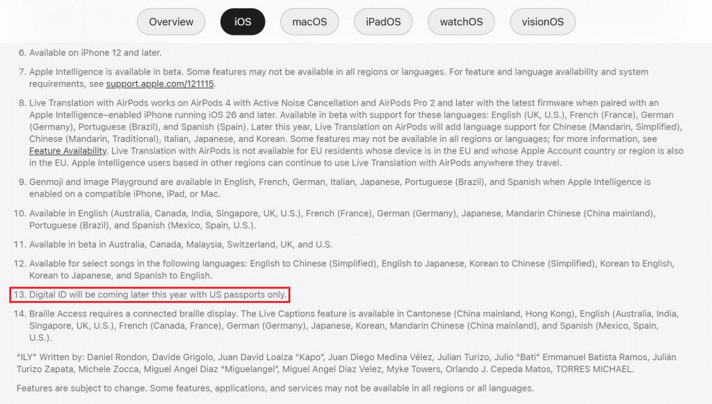Apple confirma chegada do passaporte digital ao iPhone A Apple confirmou que a aguardada função de identificação digital (Digital ID) no iOS 26 estará disponível ainda este ano. O recurso permitirá adicionar o passaporte ao aplicativo Carteira (Wallet), ampliando as opções de documentos digitais disponíveis no iPhone. A novidade, no entanto, terá um alcance restrito. O recurso poderá ser usado apenas por quem possui passaporte emitido nos Estados Unidos, sem previsão de expansão para outros países. digital id