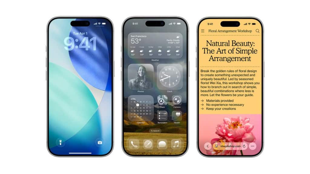 iOS 26 está sugando a bateria do seu iPhone? É normal, diz a Apple Atualizar o iPhone para o iOS 26 pode dar a impressão de que a bateria está indo embora mais rápido. Segundo a Apple, isso é normal e temporário. A empresa explicou que o sistema precisa de alguns dias para rodar processos em segundo plano. Montagem com modelos de iPhone exibindo telas do iOS 26