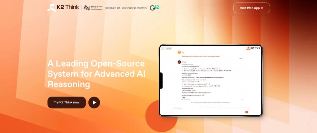 Abu Dhabi lança IA de baixo custo para rivalizar com OpenAI A corrida global pela inteligência artificial (IA) ganhou um novo competidor. A Universidade Mohamed bin Zayed de Inteligência Artificial (MBZUAI), instituição de pesquisa fundada nos Emirados Árabes Unidos, anunciou o lançamento do K2 Think, um modelo de raciocínio que promete entregar desempenho equivalente aos sistemas mais avançados do mercado, mas com uma estrutura muito menor e custos reduzidos. k2-think