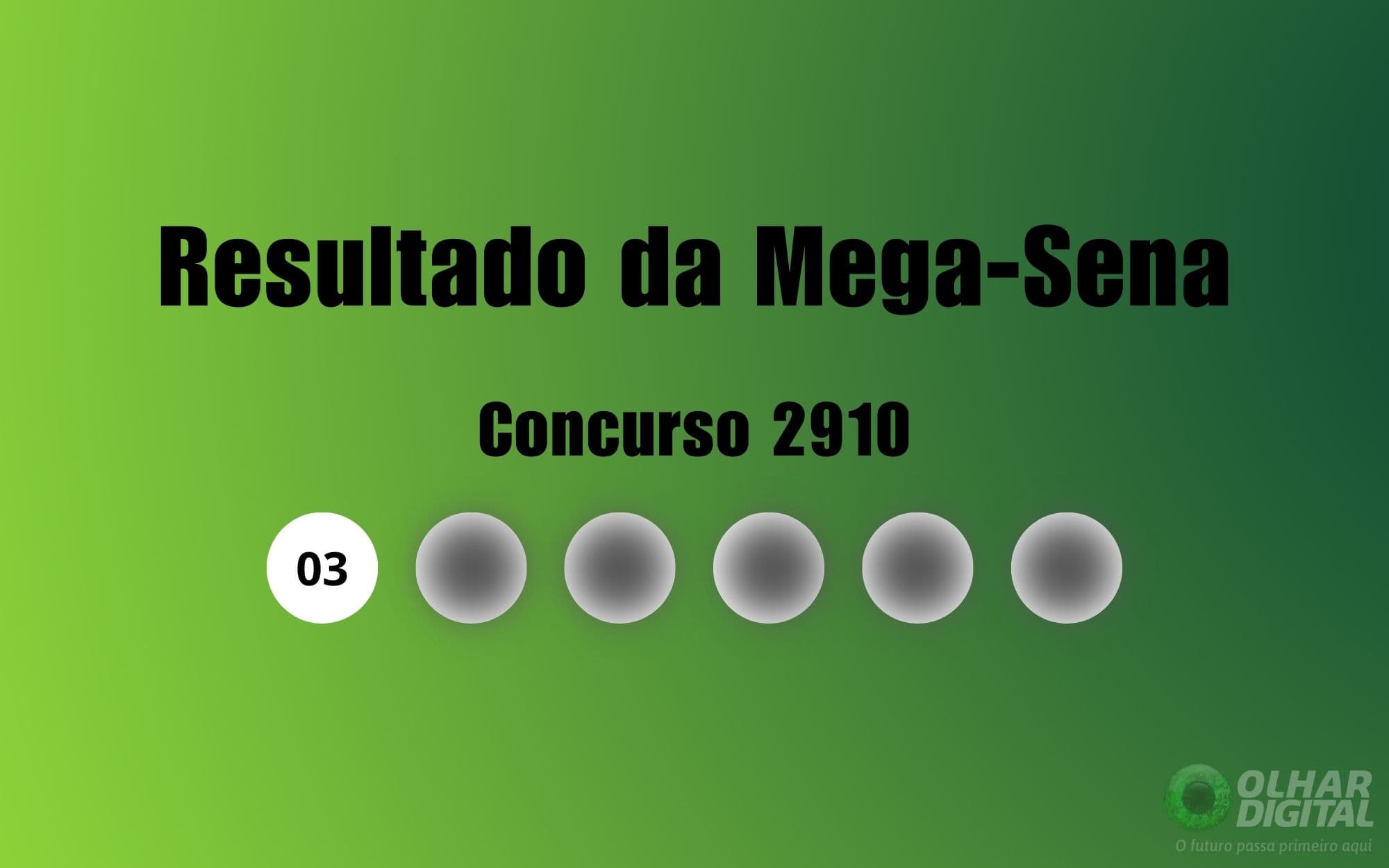 Resultado da Mega-Sena de hoje: veja números e ganhadores do concurso 2910 (quinta, 04/09)
