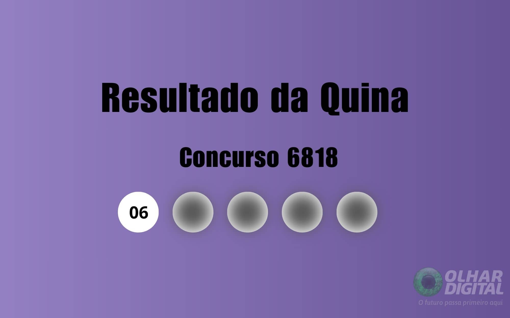 Resultado da Quina de hoje: veja números e ganhadores do concurso 6818 (quinta, 04/09)