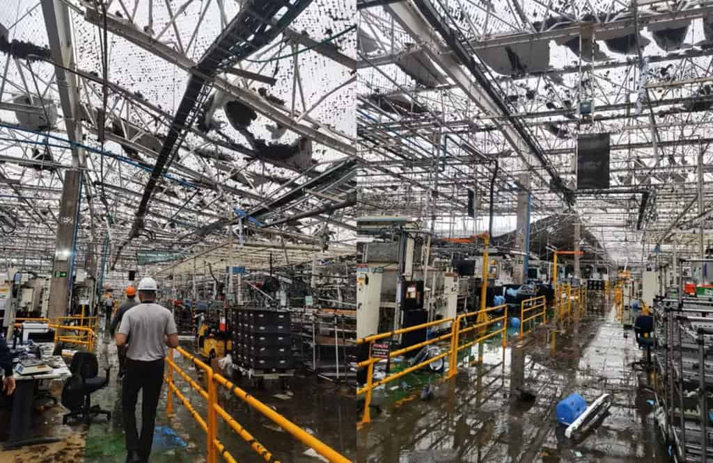 Toyota paralisa produção no Brasil após destruição de fábrica em SP A Toyota anunciou, nesta semana, a suspensão total de sua produção no Brasil após os danos severos provocados pelo temporal que atingiu Porto Feliz (SP) na última segunda-feira (22). Fotos da área interna da fábrica da Toyota