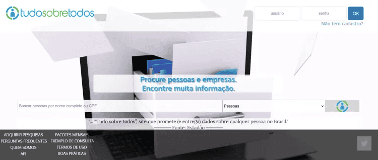 Página do Tudo Sobre Todos