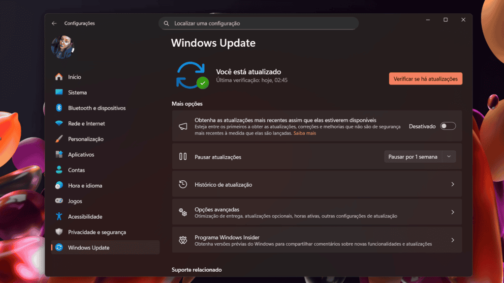 7 coisas para fazer após instalar o Windows 11 no PC Após a formatação ou instalação do Windows 11, muitos usuários acreditam que o trabalho está concluído, mas, na verdade, é só o começo. Para evitar problemas como lentidão, falhas de segurança e até riscos de invasões, é essencial realizar ajustes importantes. Captura de tela com configuração do Windows 11