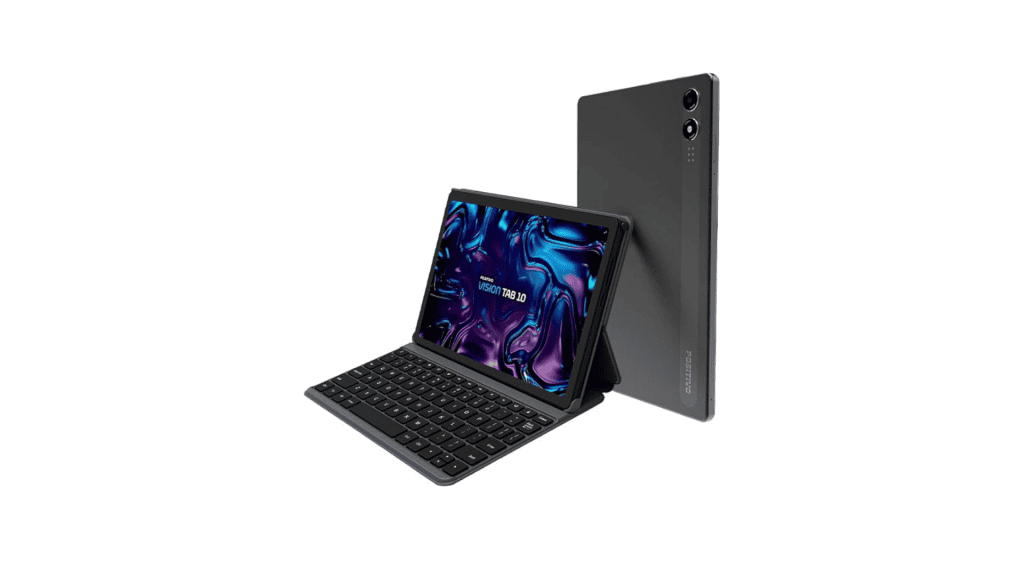 Oferta: tablet com teclado físico para estudar ou se divertir saindo por 12x de R$ 72 Tablets são dispositivos populares pela sua versatilidade: a tela maior que a do smartphone permite estudar ou assistir a filmes e séries com mais conforto, enquanto o tamanho reduzido facilita o transporte do aparelho. E o melhor é quando um desses dispositivos já acompanha um teclado físico, o que aumenta as possibilidades de uso. Tablet Positivo Vision Tab 10
