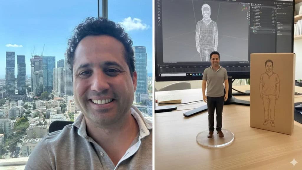 As quatro dicas do Google para você dominar o Nano Banana O Google compartilhou nesta semana quatro dicas para você aproveitar melhor o Nano Banana, modelo de geração e edição de imagens do Gemini que viralizou nas últimas semanas. Montagem com selfie de homem e imagem de bonequinho dela gerada pelo Nano Banana do Google