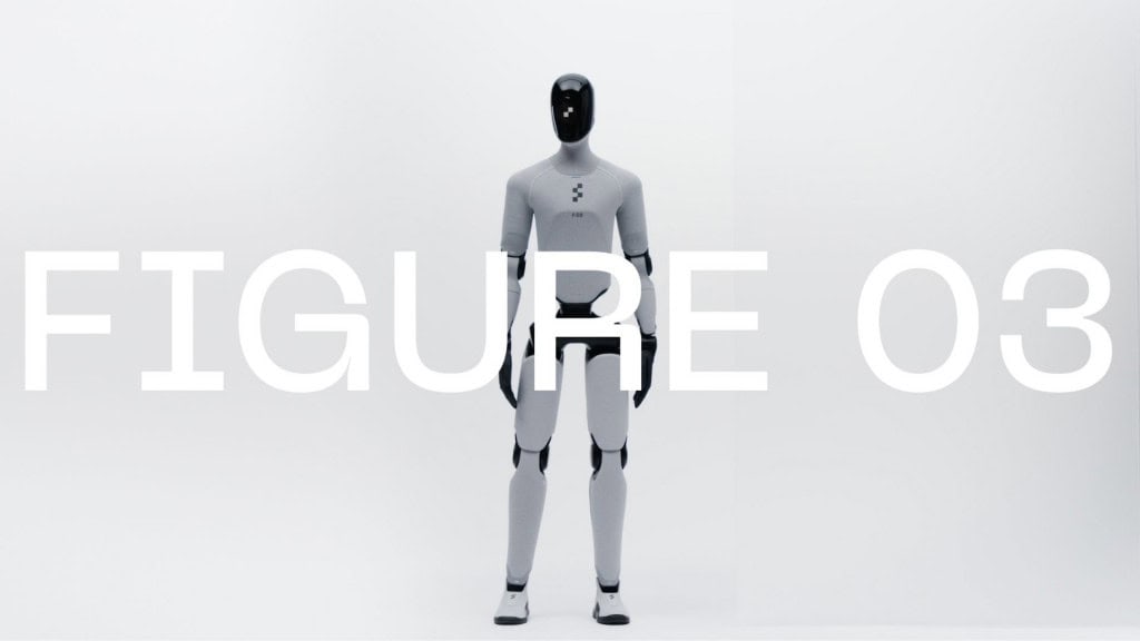 Figure 03: o robô humanoide que quer levar a IA da nuvem para o chão da sua casa O Figure 03, robô humanoide lançado pela startup americana Figure AI nesta semana, foi eleito uma das melhores invenções de 2025 pela revista Time. O modelo promete levar a inteligência artificial (IA) para o mundo físico, com mãos sensíveis, câmeras nas palmas e um sistema capaz de aprender tarefas humanas com poucos dados. Robô Figure 03 de frente