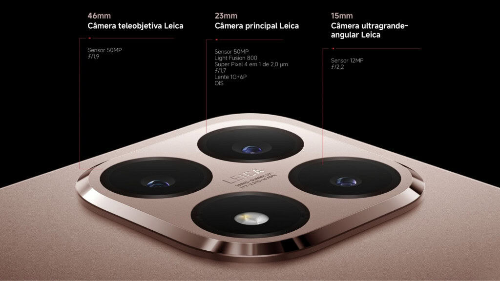 Linha 15T da Xiaomi chega ao Brasil com câmeras Leica e preço de iPhone A Xiaomi lançou no Brasil nesta semana os celulares 15T e 15T Pro, modelos premium que chegam com câmeras desenvolvidas em parceria com a Leica e recursos de inteligência artificial (IA). Infográfico sobre sistema de câmeras traseiras de celular da linha 15T da Xiaomi